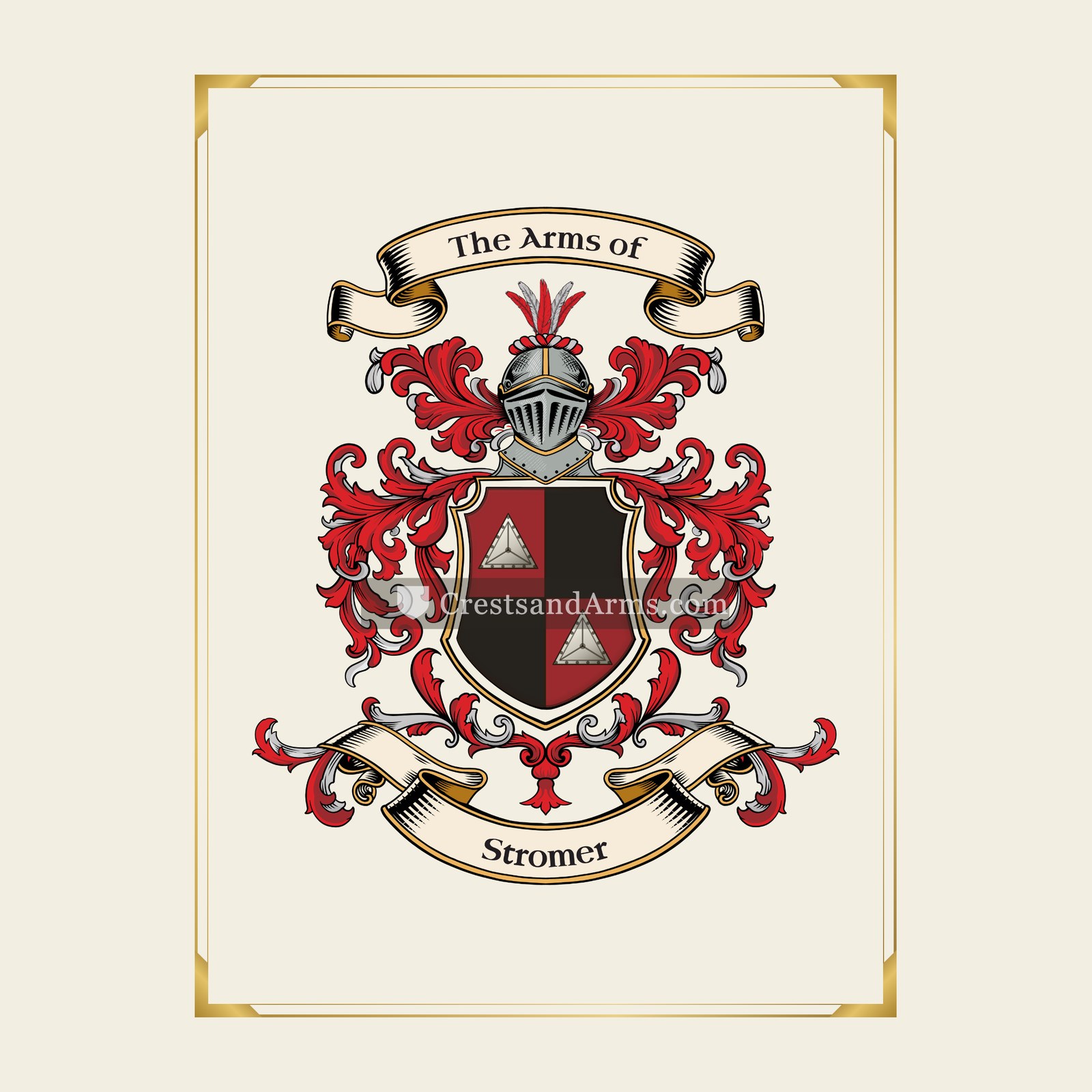 With gold border