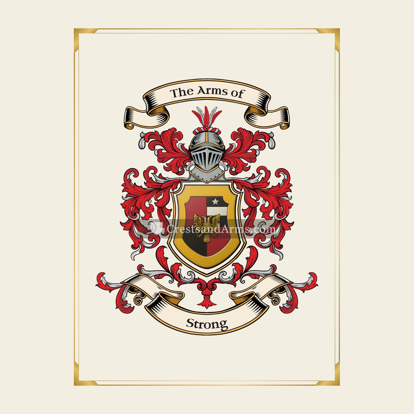 With gold border