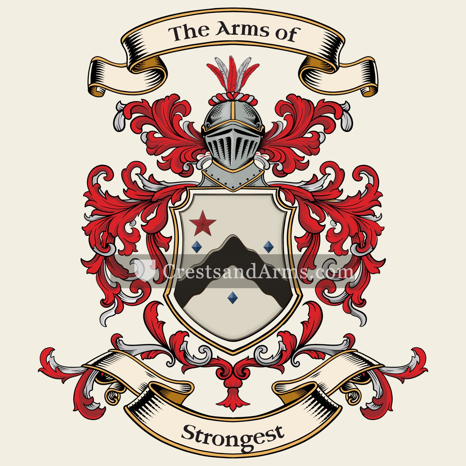 The Strongest coat of arms, drawn from the recorded blazon