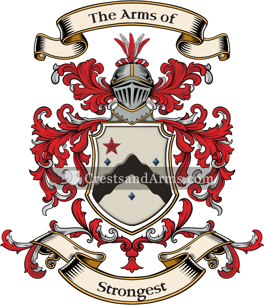 The Strongest coat of arms, drawn from the recorded blazon