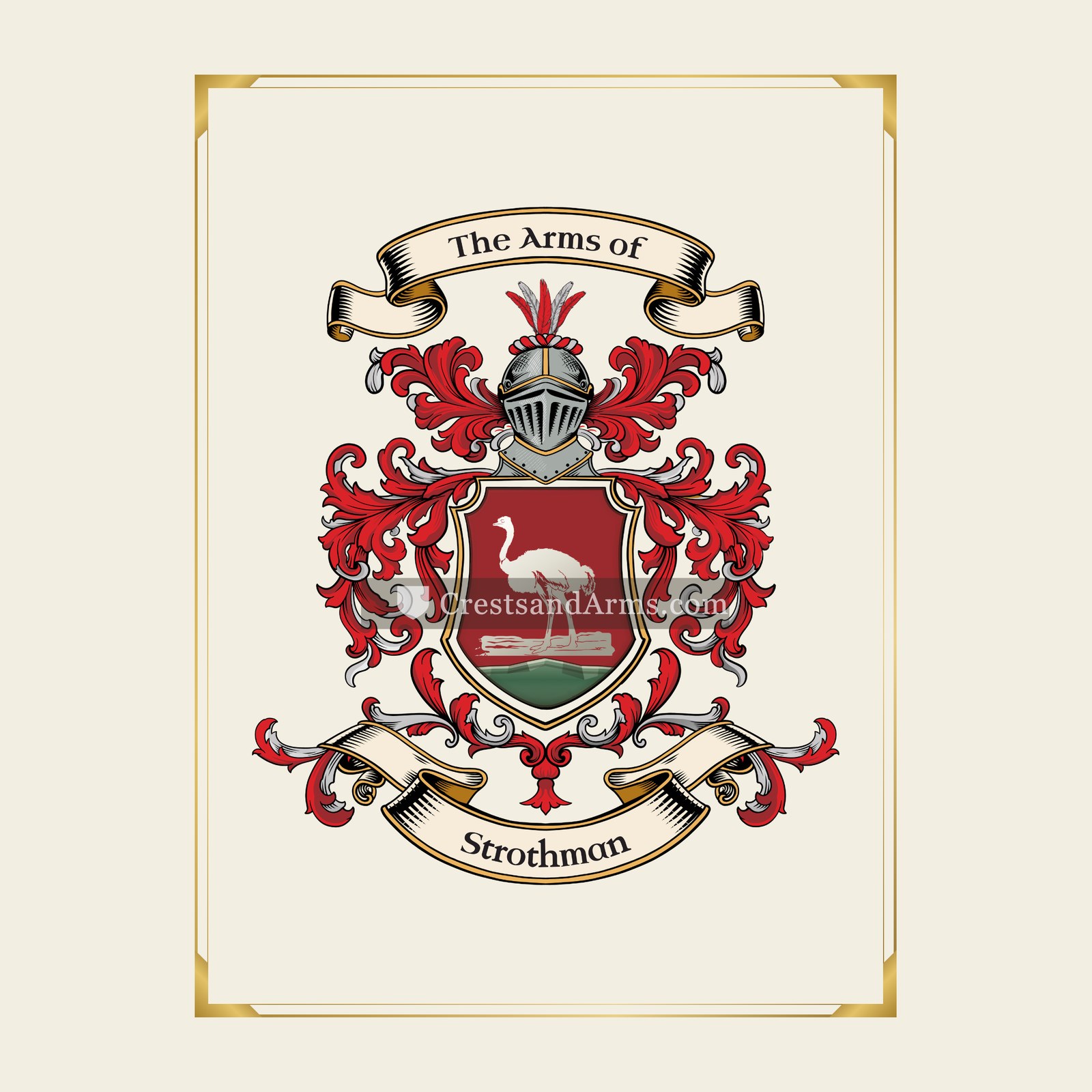 With gold border