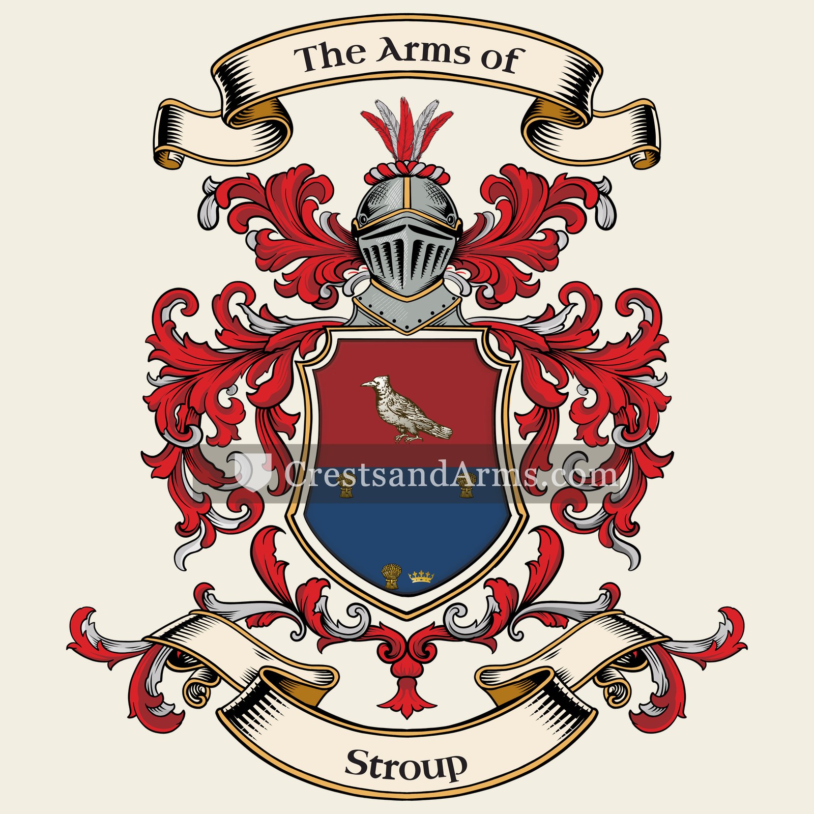 The Stroup coat of arms, drawn from the recorded blazon