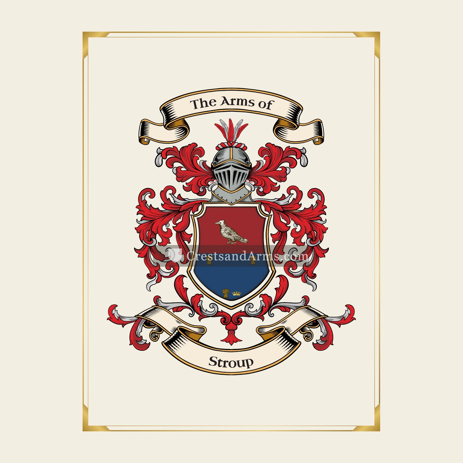 With gold border