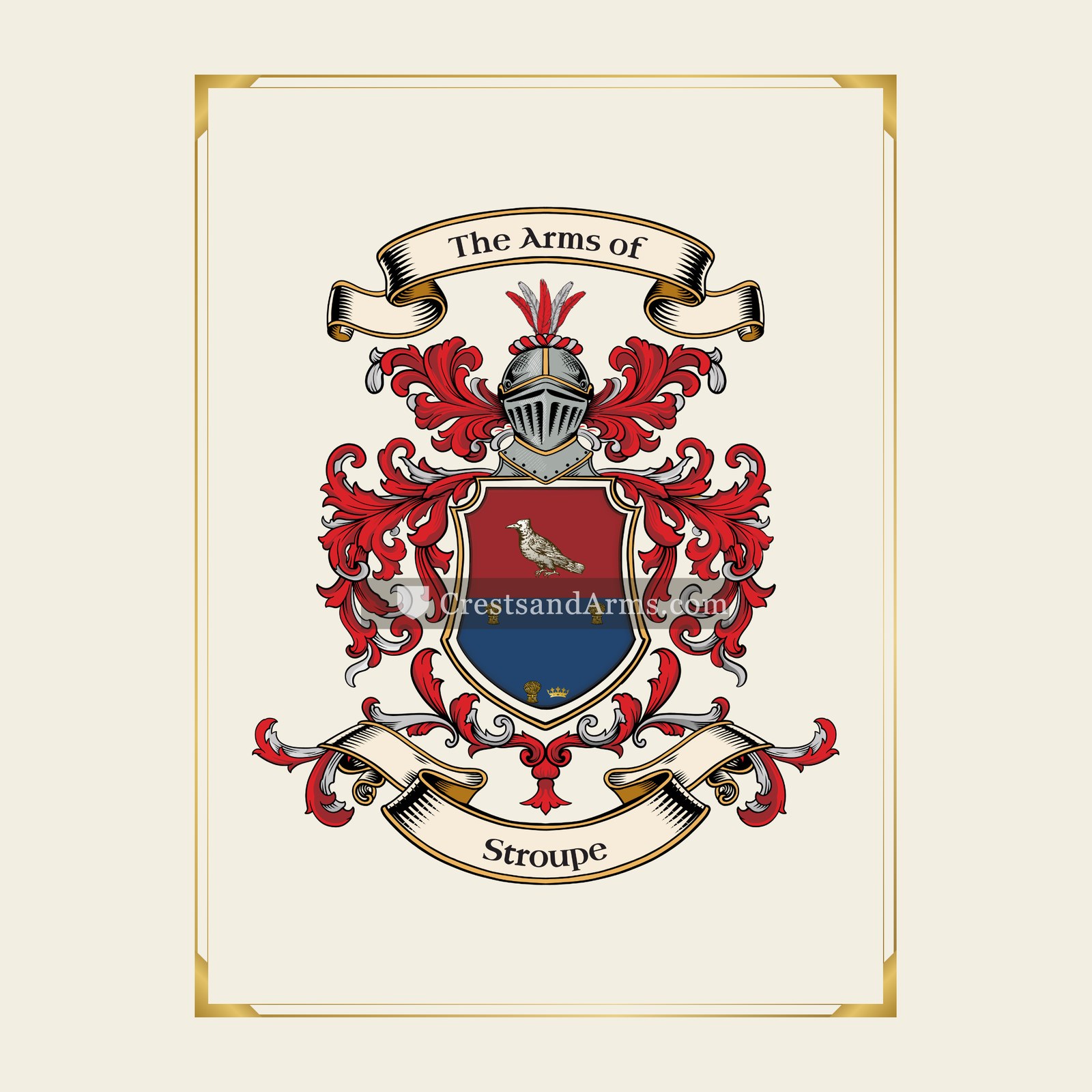 With gold border