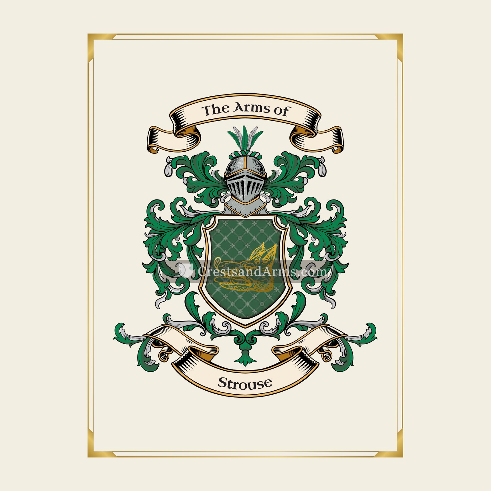 With gold border