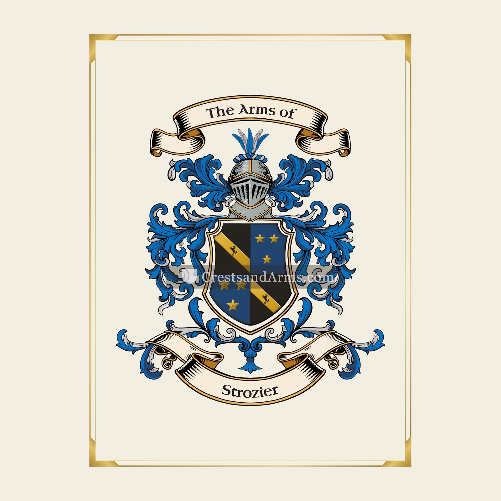 With gold border