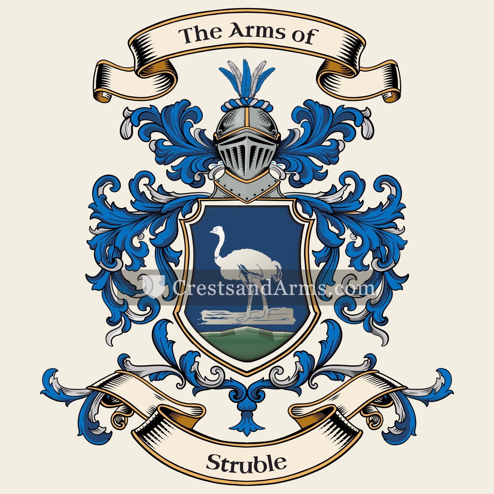 The Struble coat of arms, drawn from the recorded blazon
