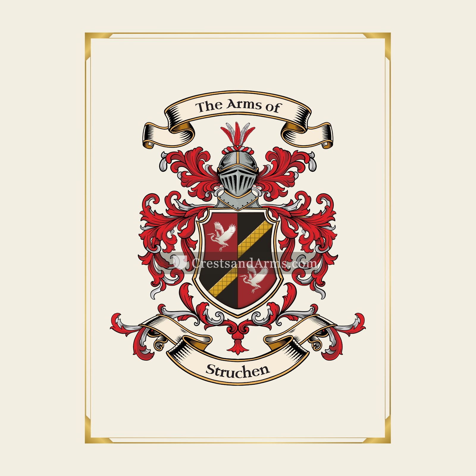 With gold border