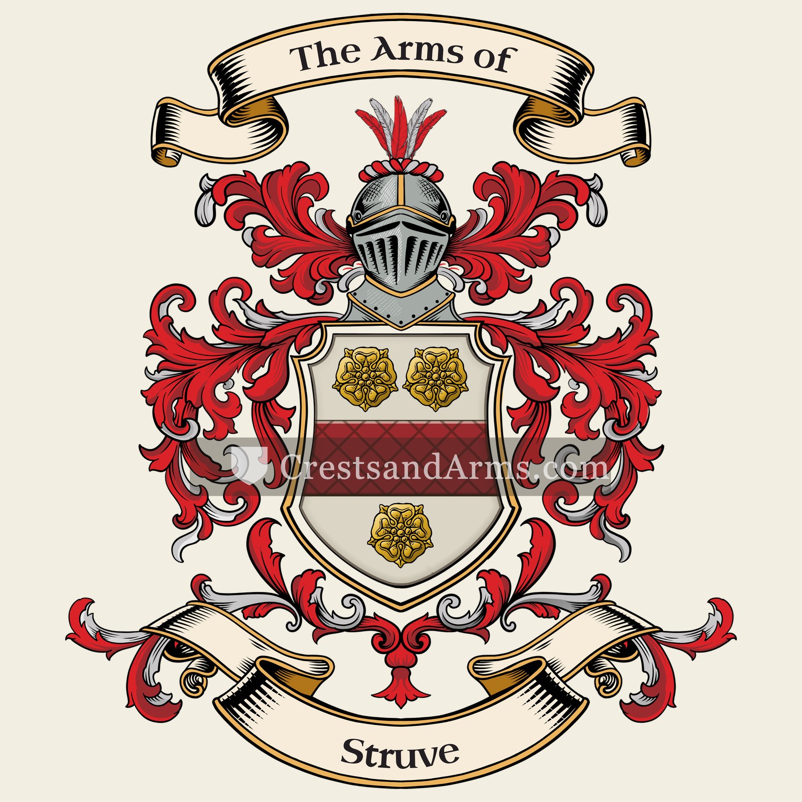The Struve coat of arms, drawn from the recorded blazon