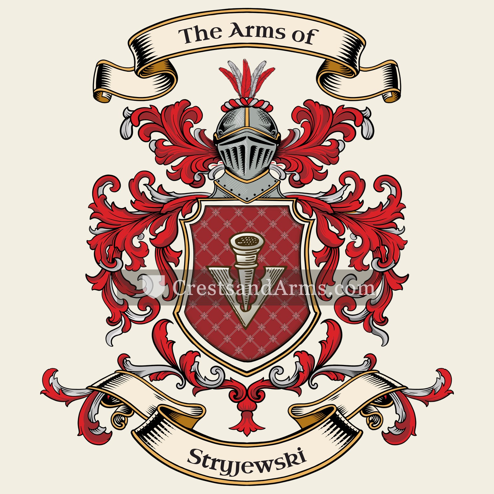 The Stryjewski coat of arms, drawn from the recorded blazon