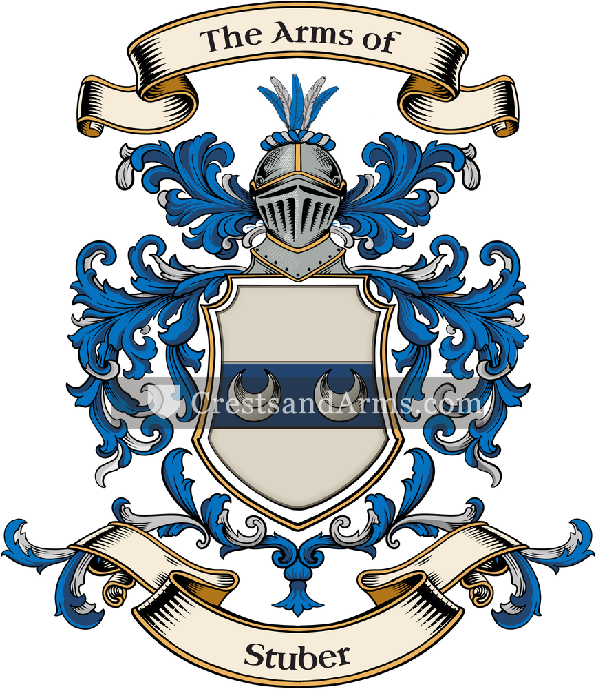 The Stuber coat of arms, drawn from the recorded blazon
