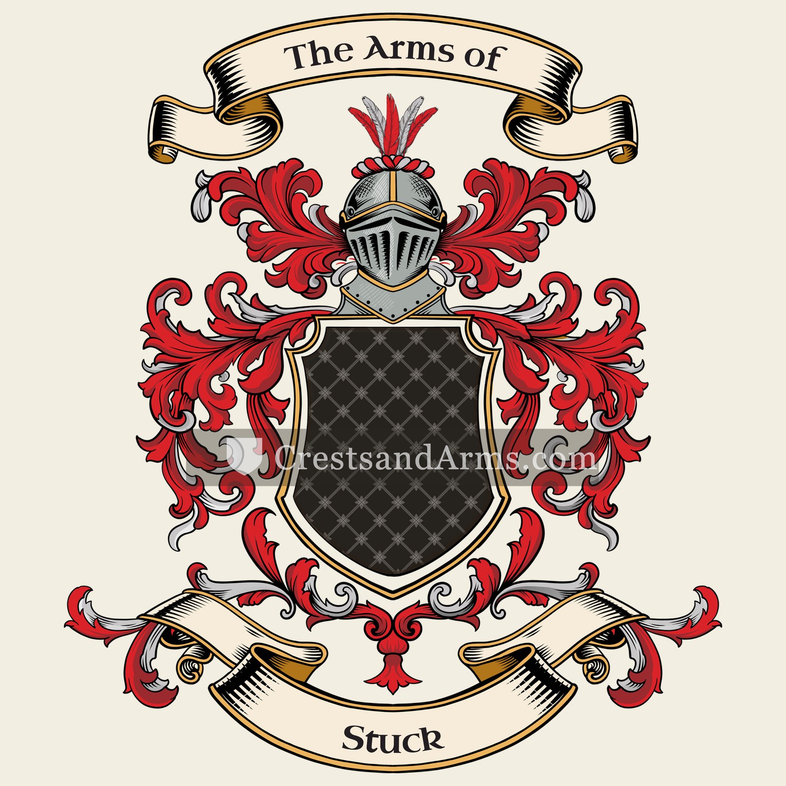 The Stuck coat of arms, drawn from the recorded blazon