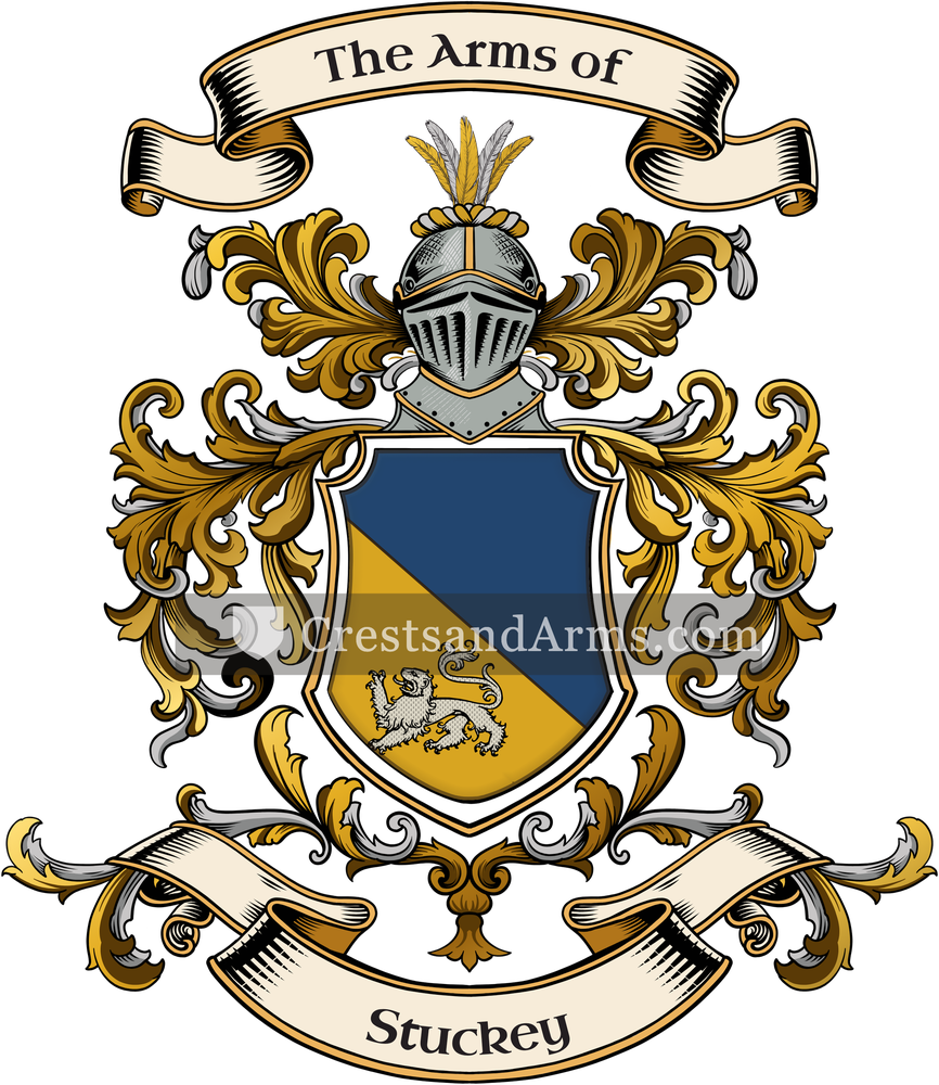The Stuckey coat of arms, drawn from the recorded blazon