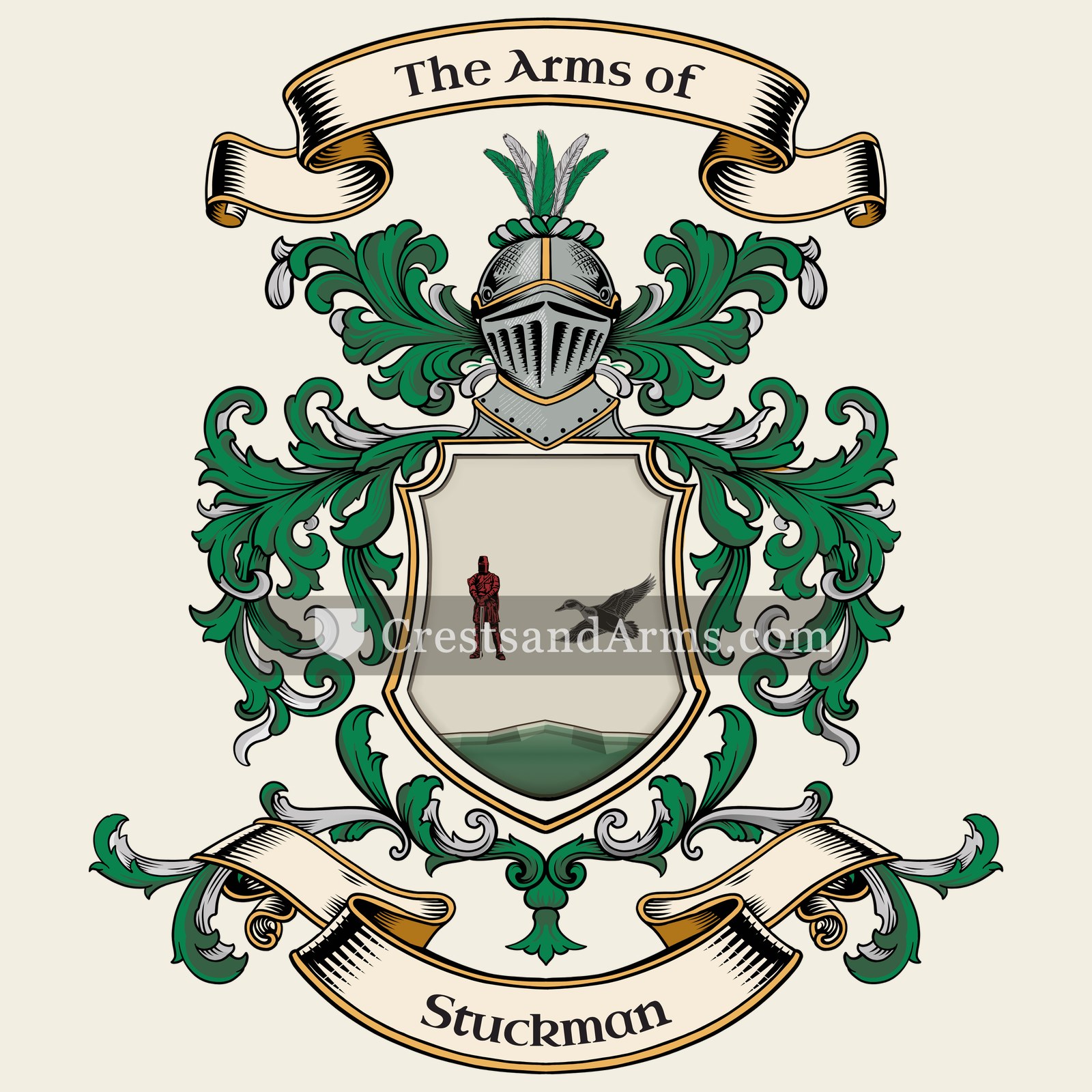 The Stuckman coat of arms, drawn from the recorded blazon
