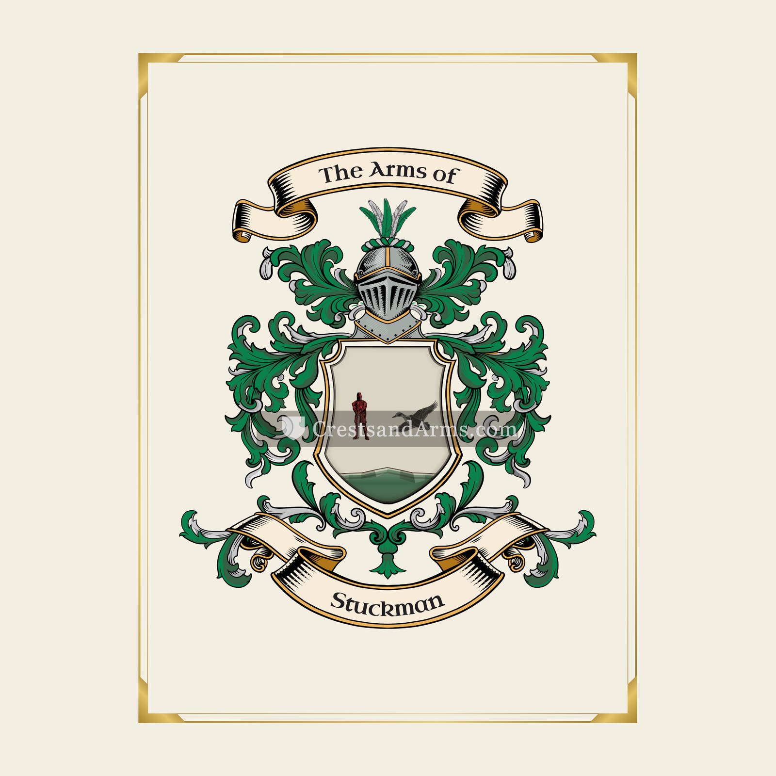 With gold border