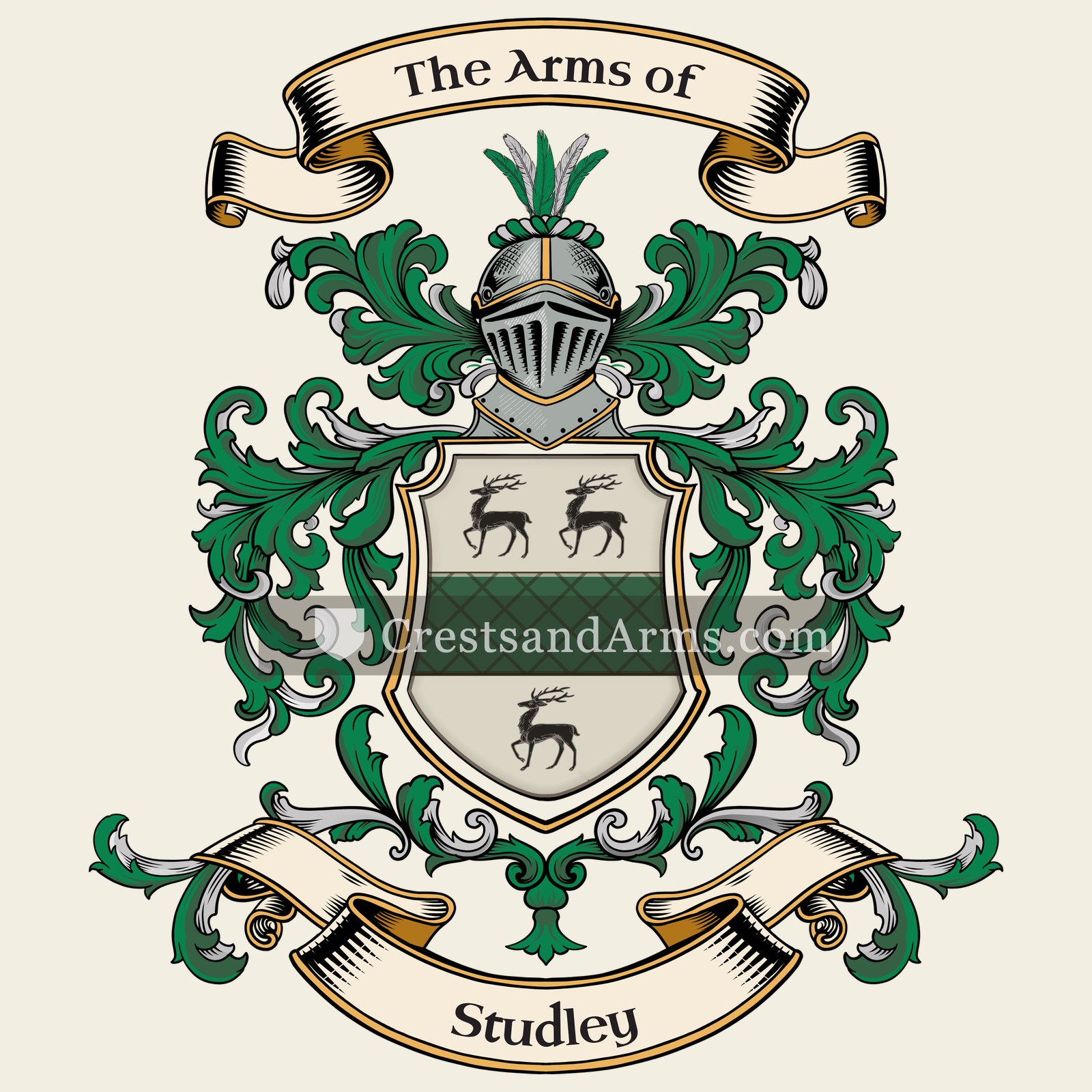 The Studley coat of arms, drawn from the recorded blazon