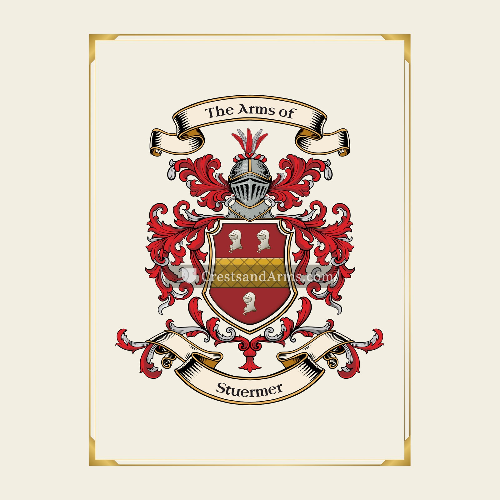 With gold border