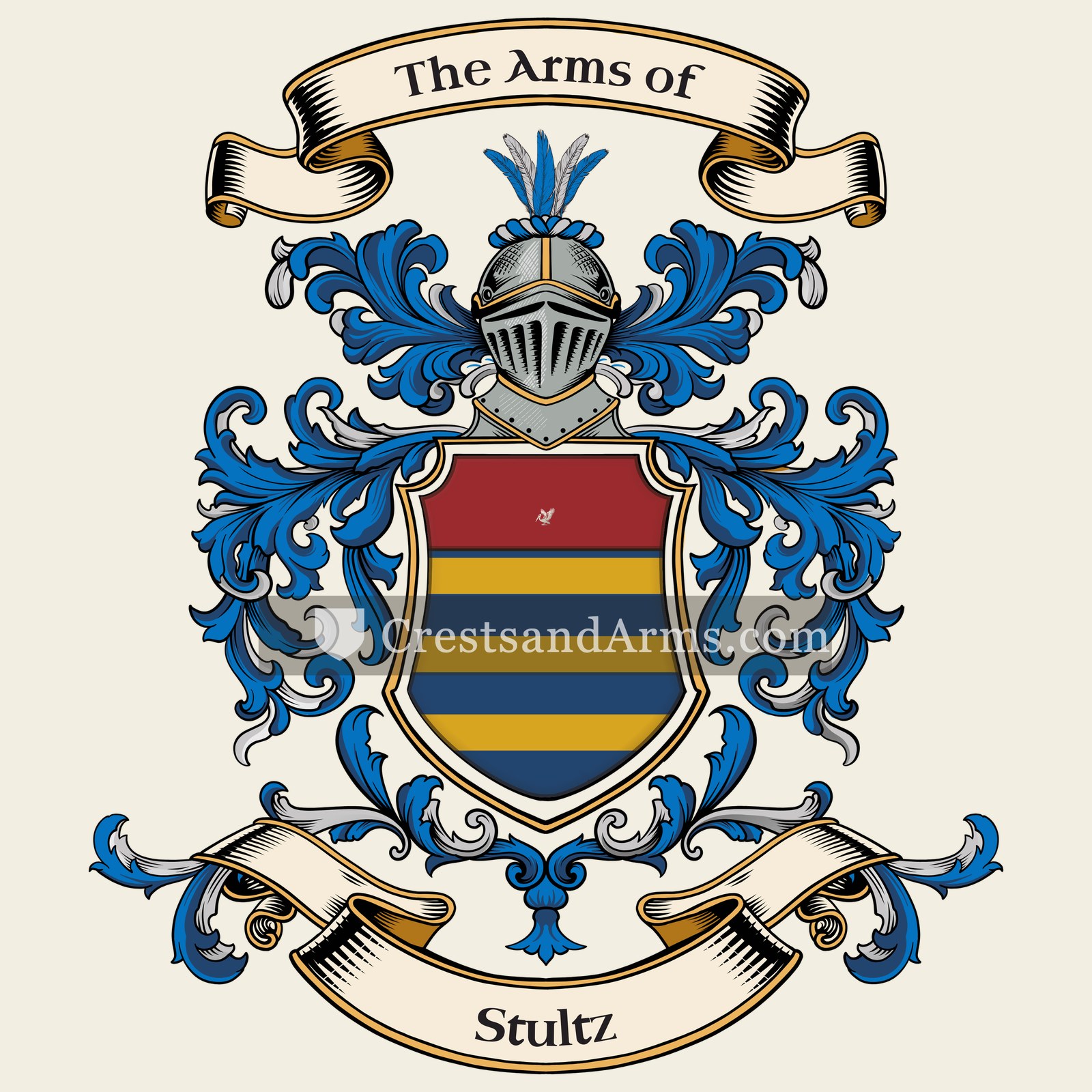 The Stultz coat of arms, drawn from the recorded blazon