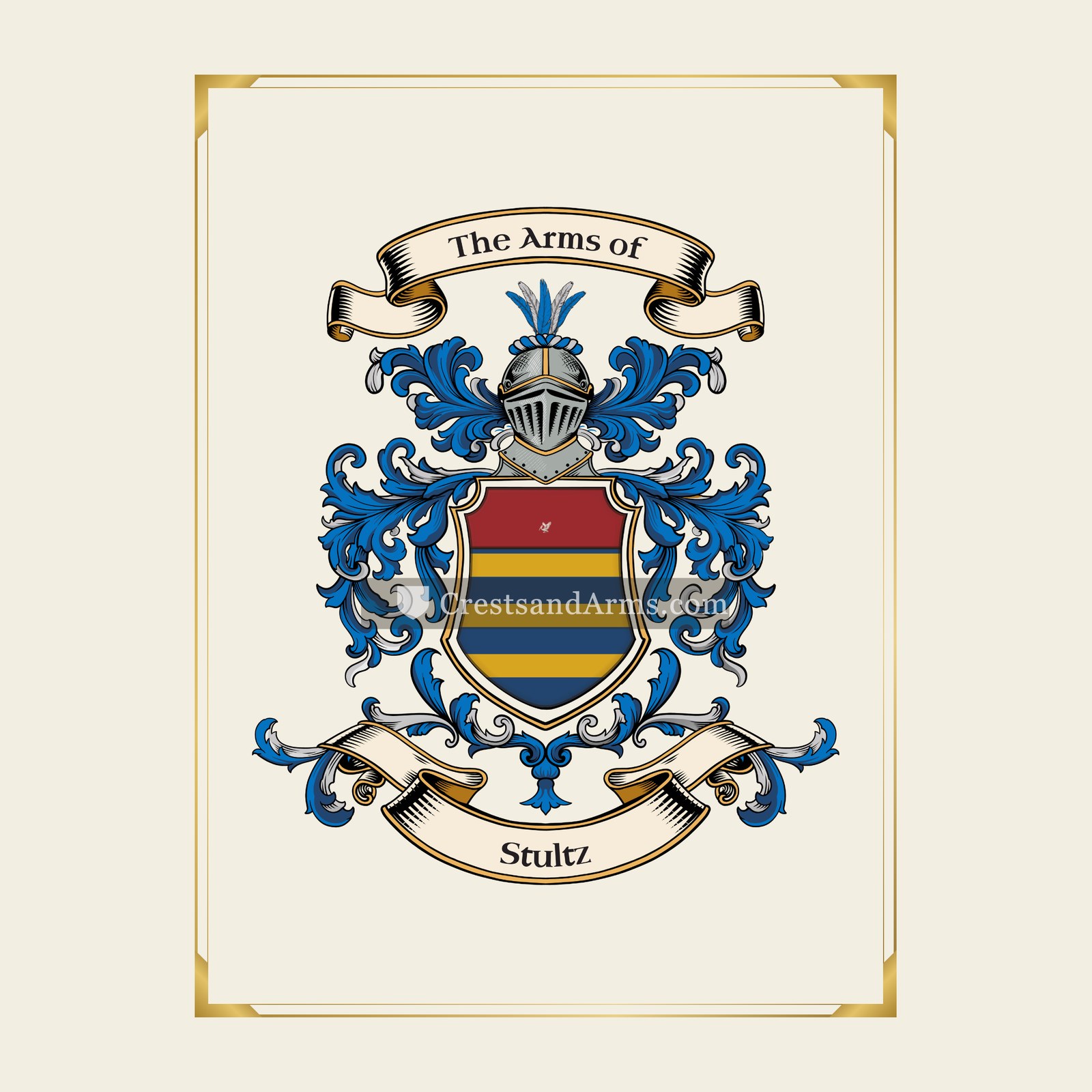 With gold border