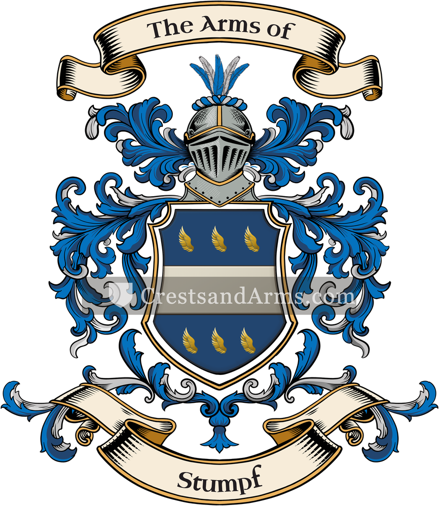 The Stumpf coat of arms, drawn from the recorded blazon