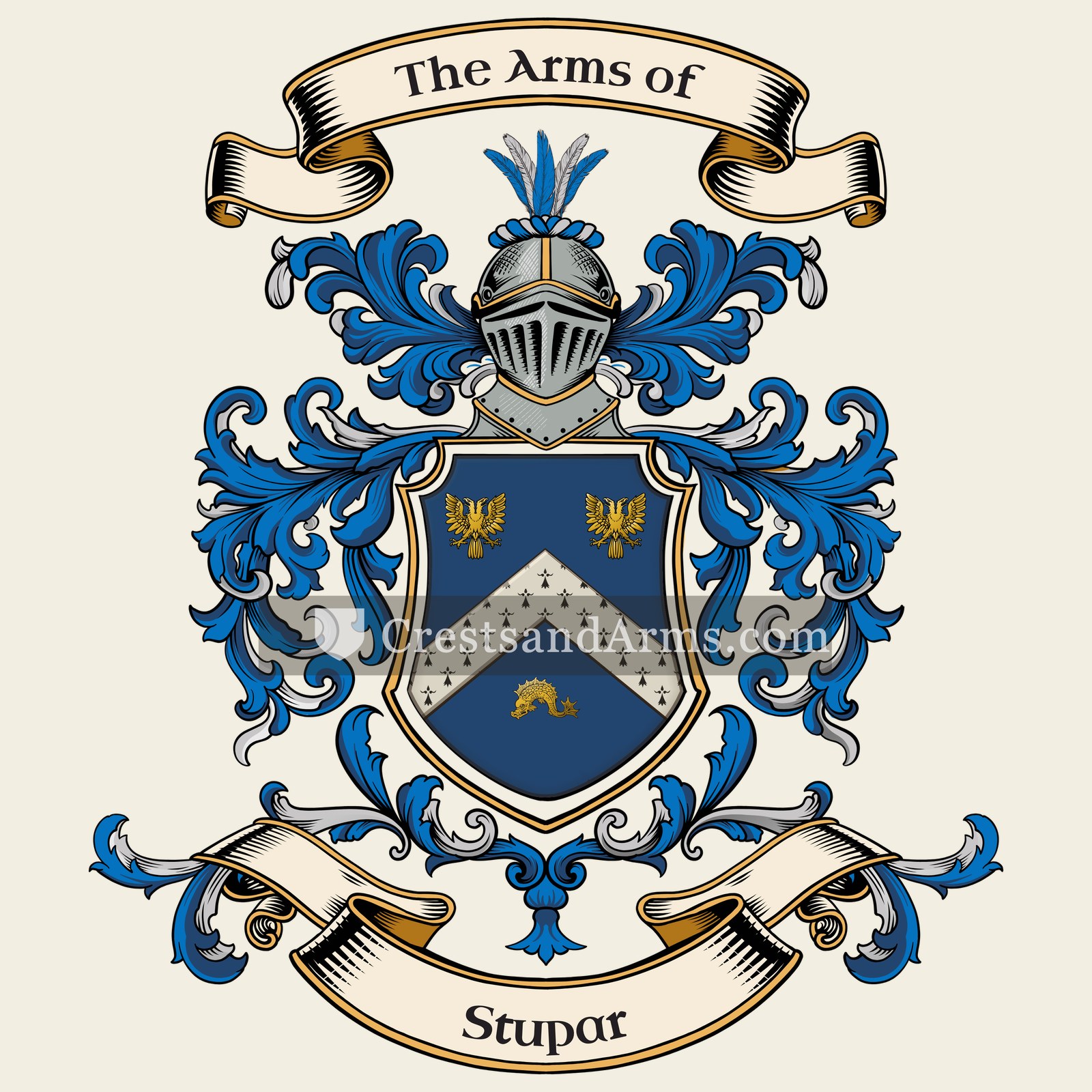 The Stupar coat of arms, drawn from the recorded blazon