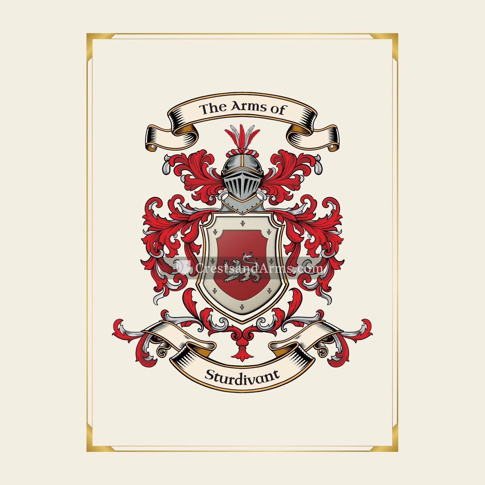 With gold border