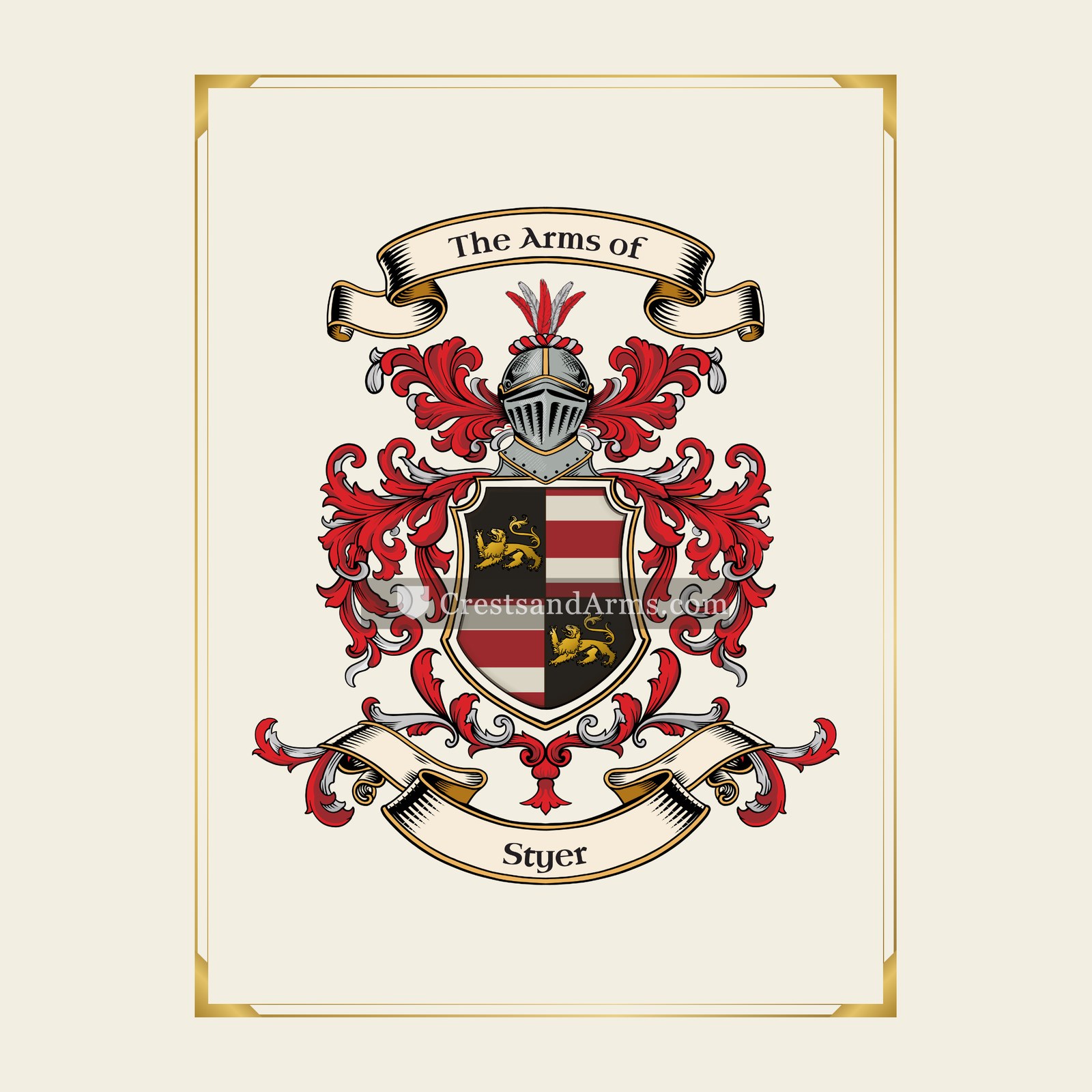 With gold border