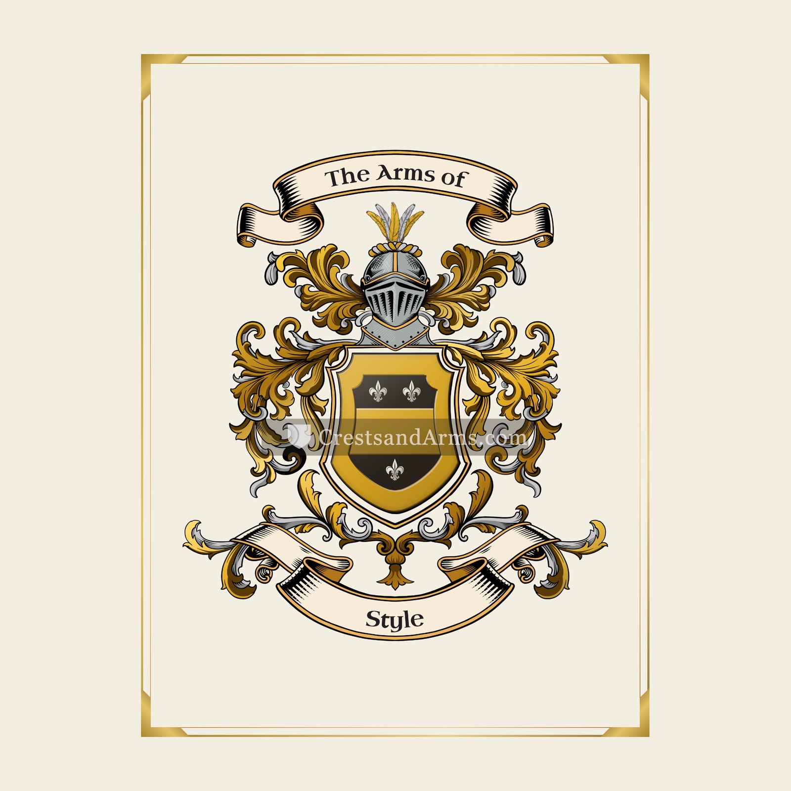 With gold border