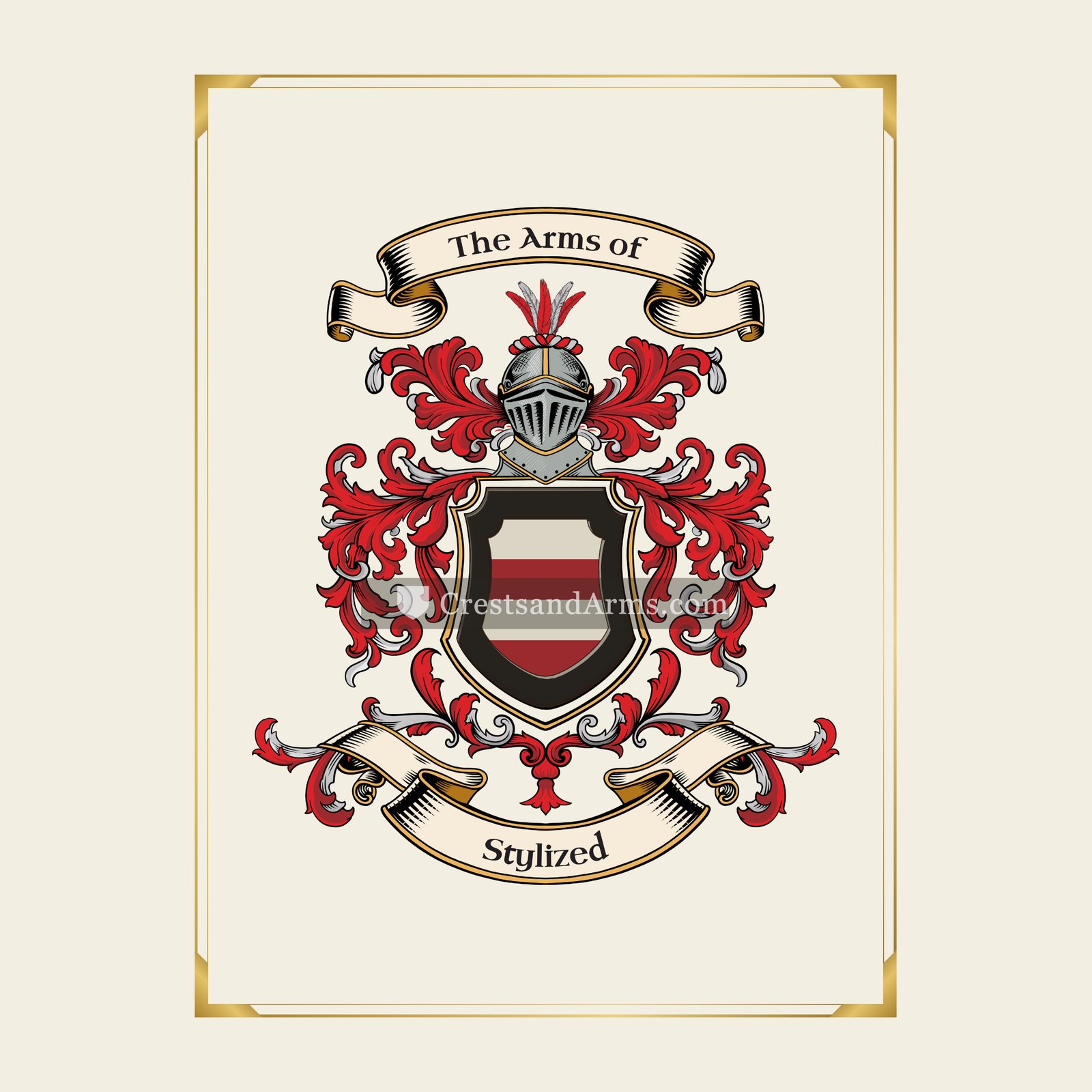 With gold border
