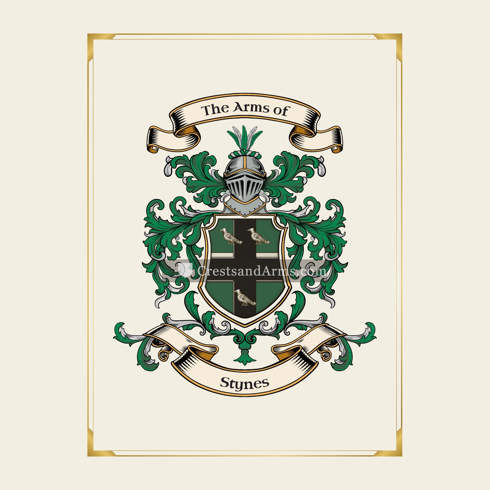 With gold border
