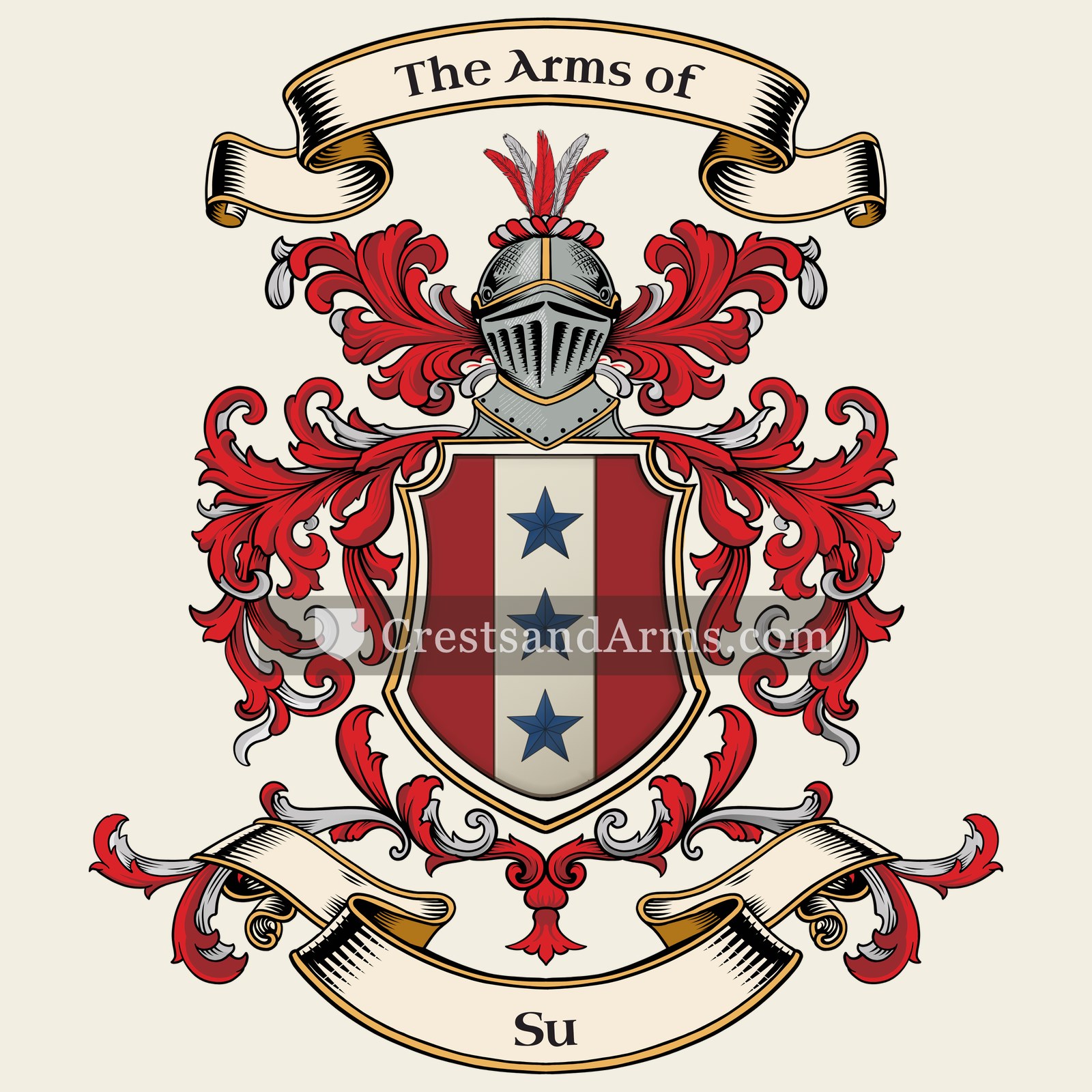 The Su coat of arms, drawn from the recorded blazon