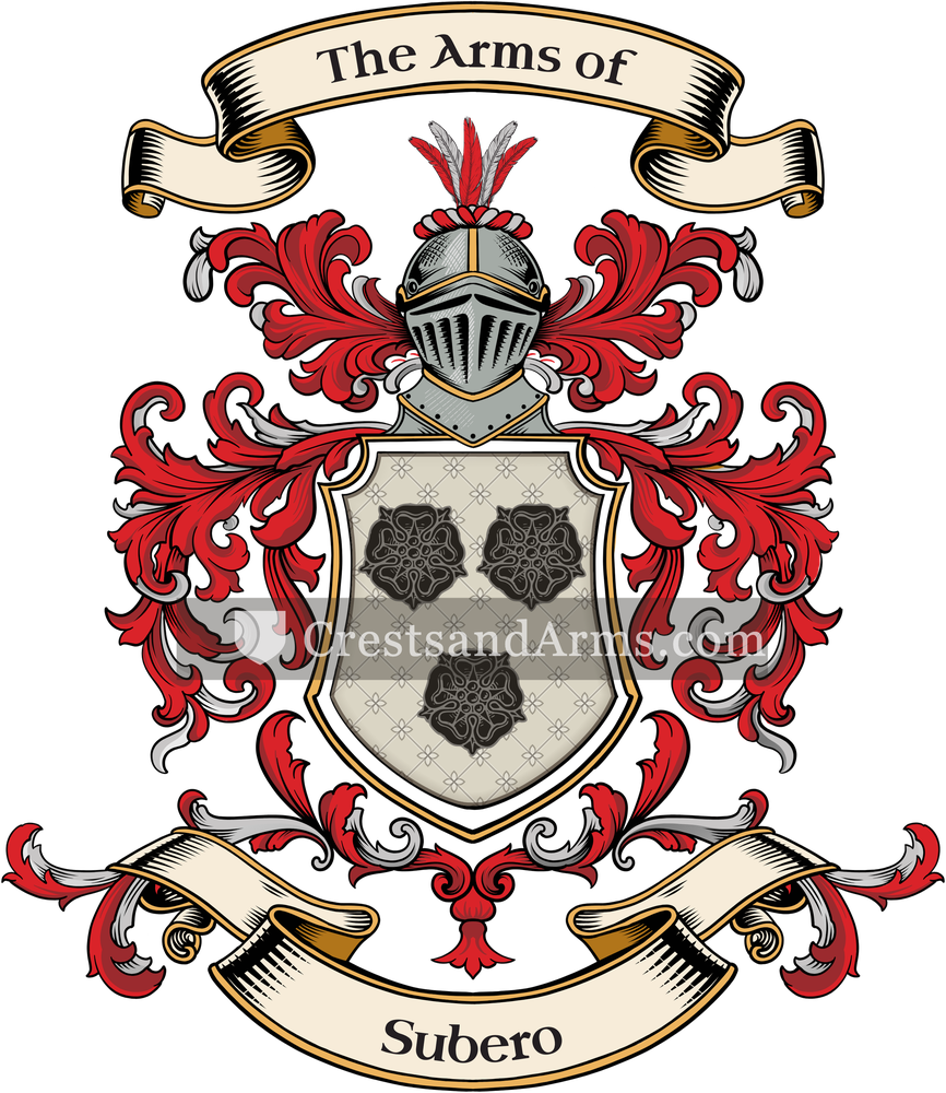 The Subero coat of arms, drawn from the recorded blazon