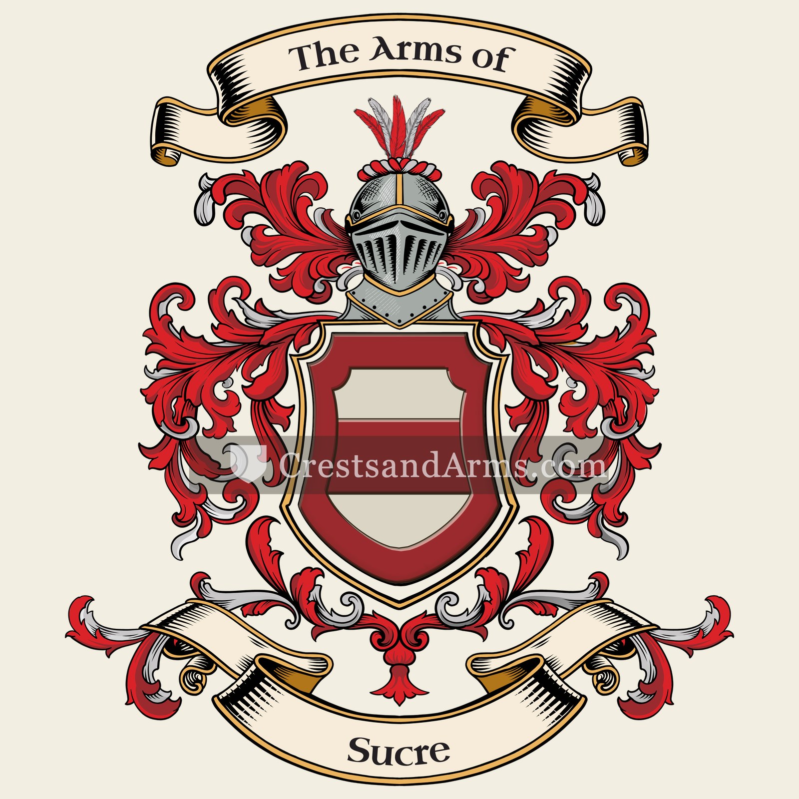 The Sucre coat of arms, drawn from the recorded blazon