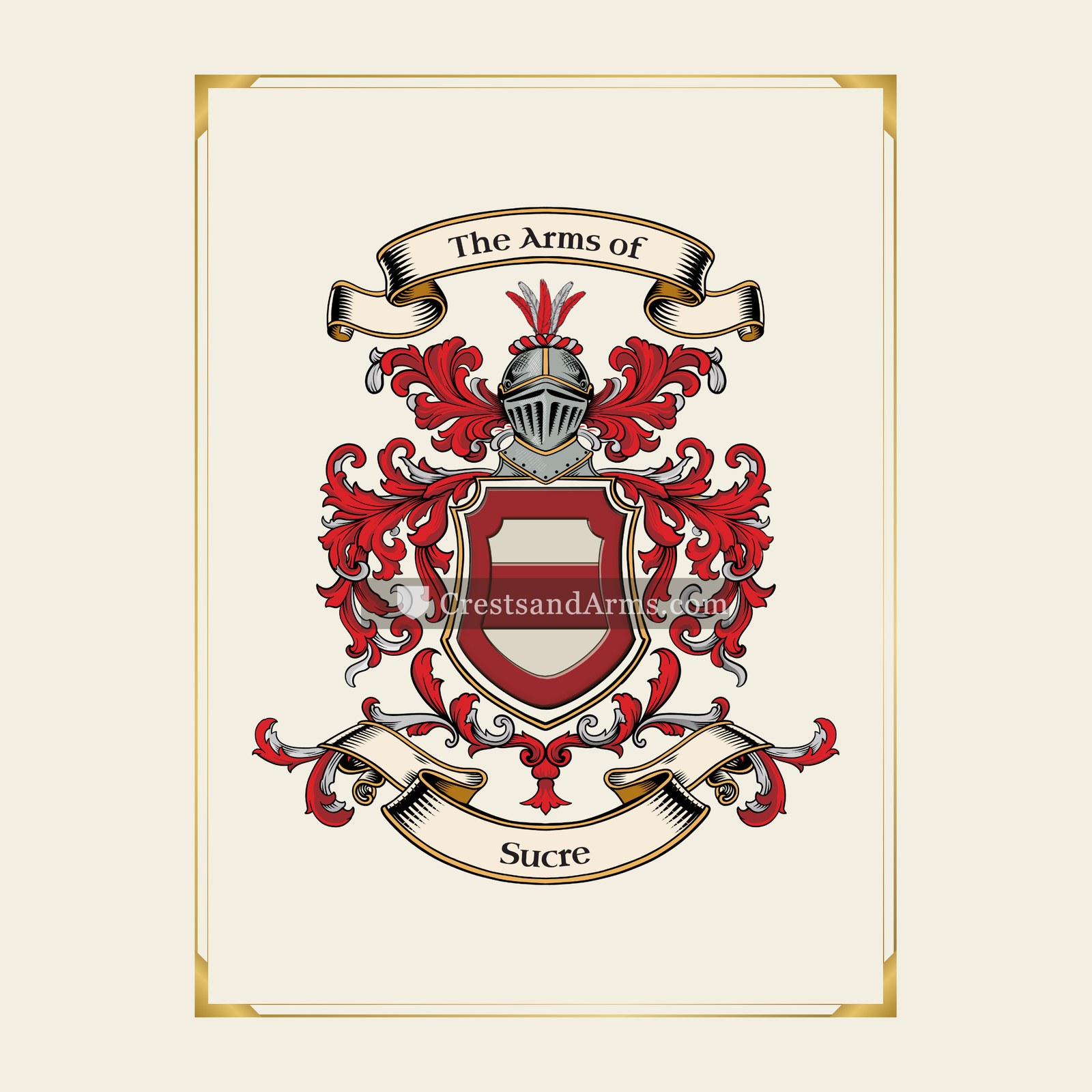 With gold border