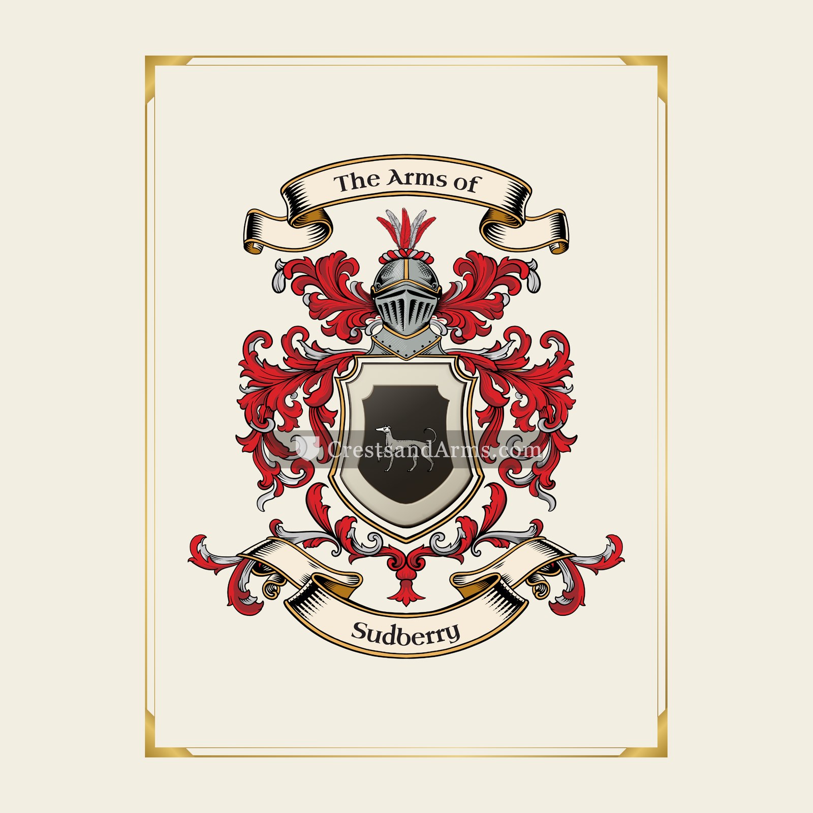 With gold border