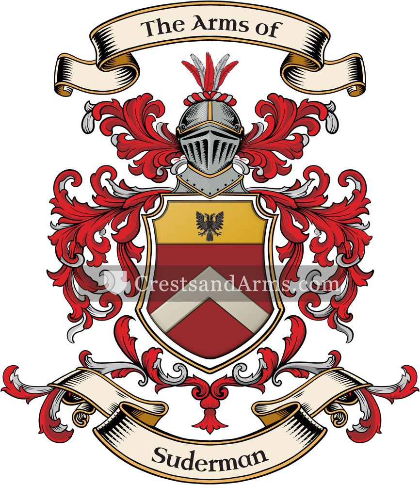 The Suderman coat of arms, drawn from the recorded blazon
