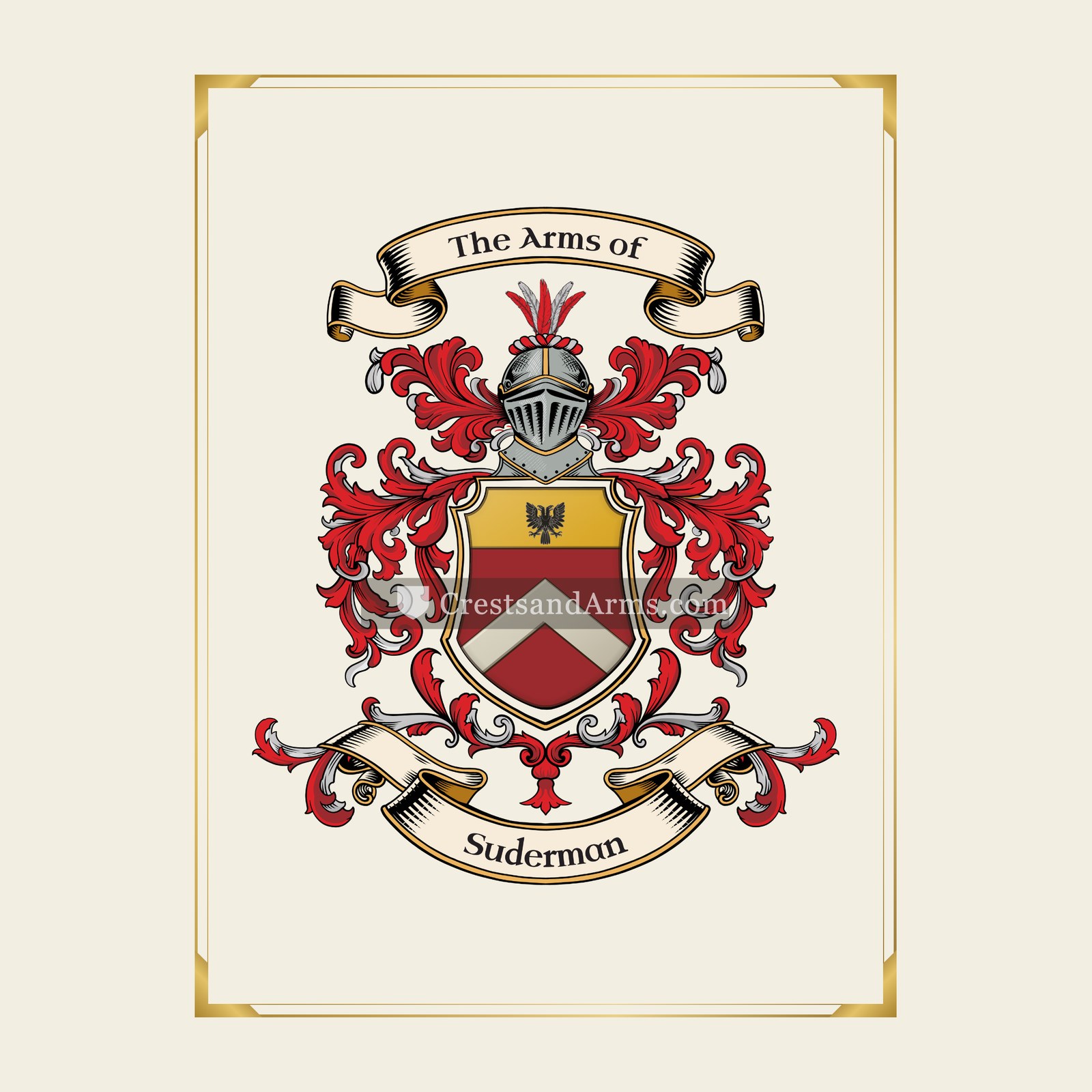 With gold border