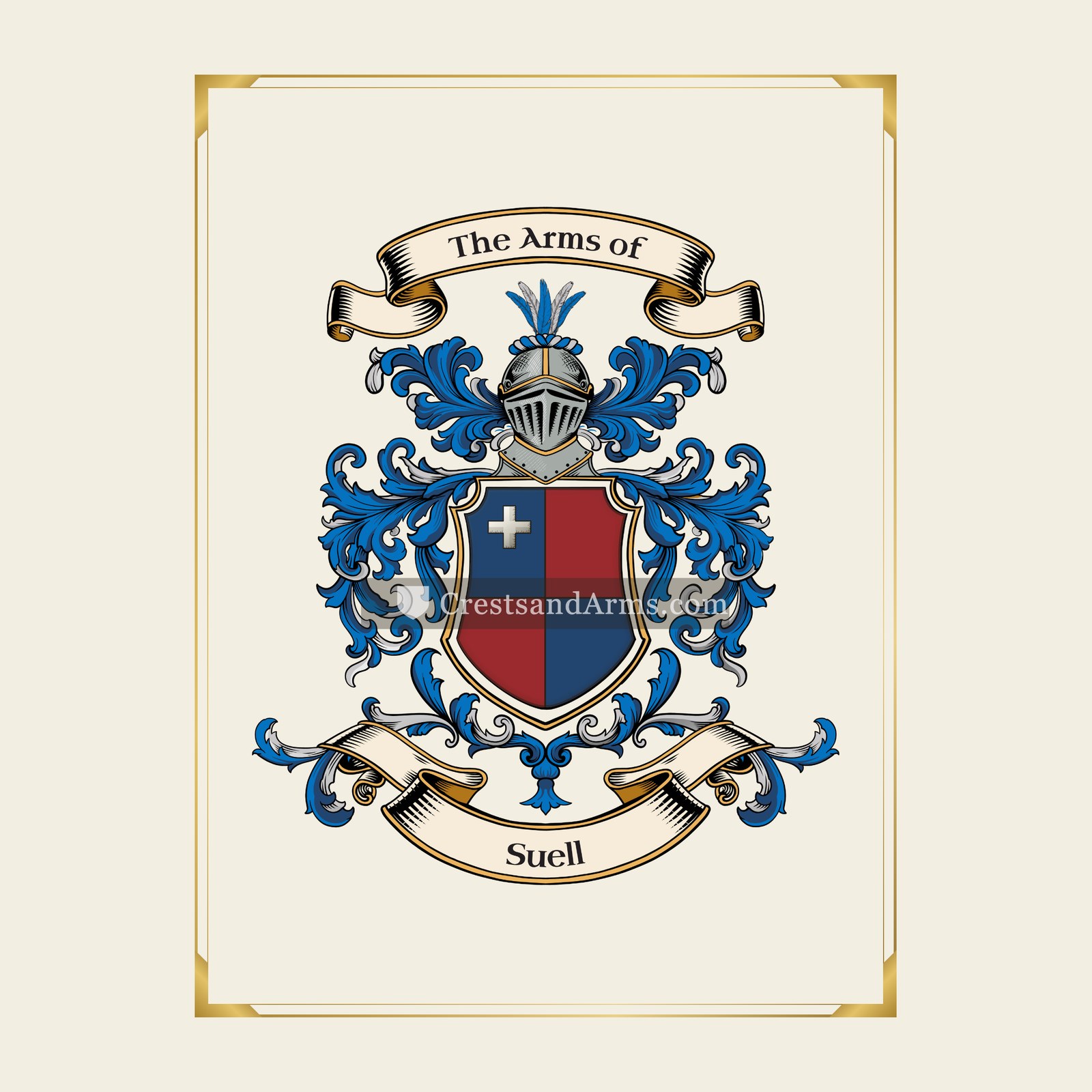 With gold border
