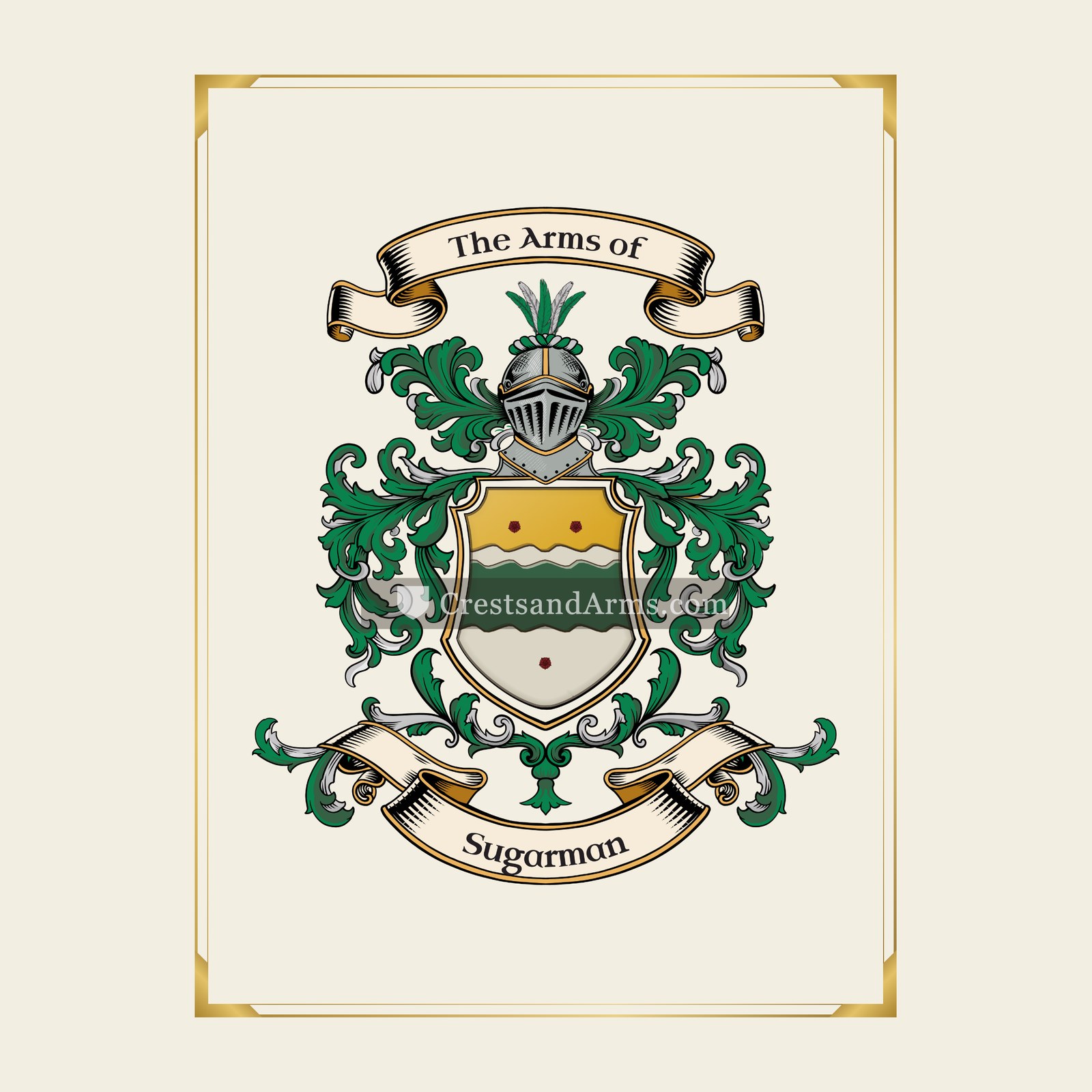 With gold border