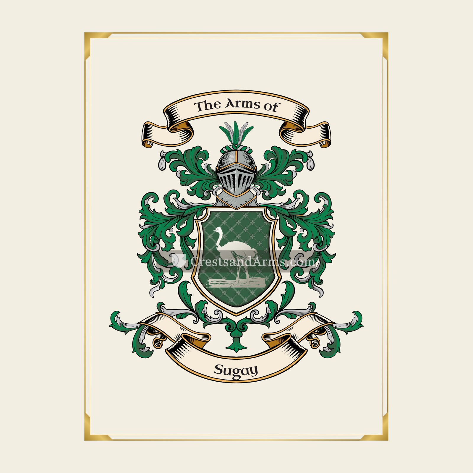 With gold border