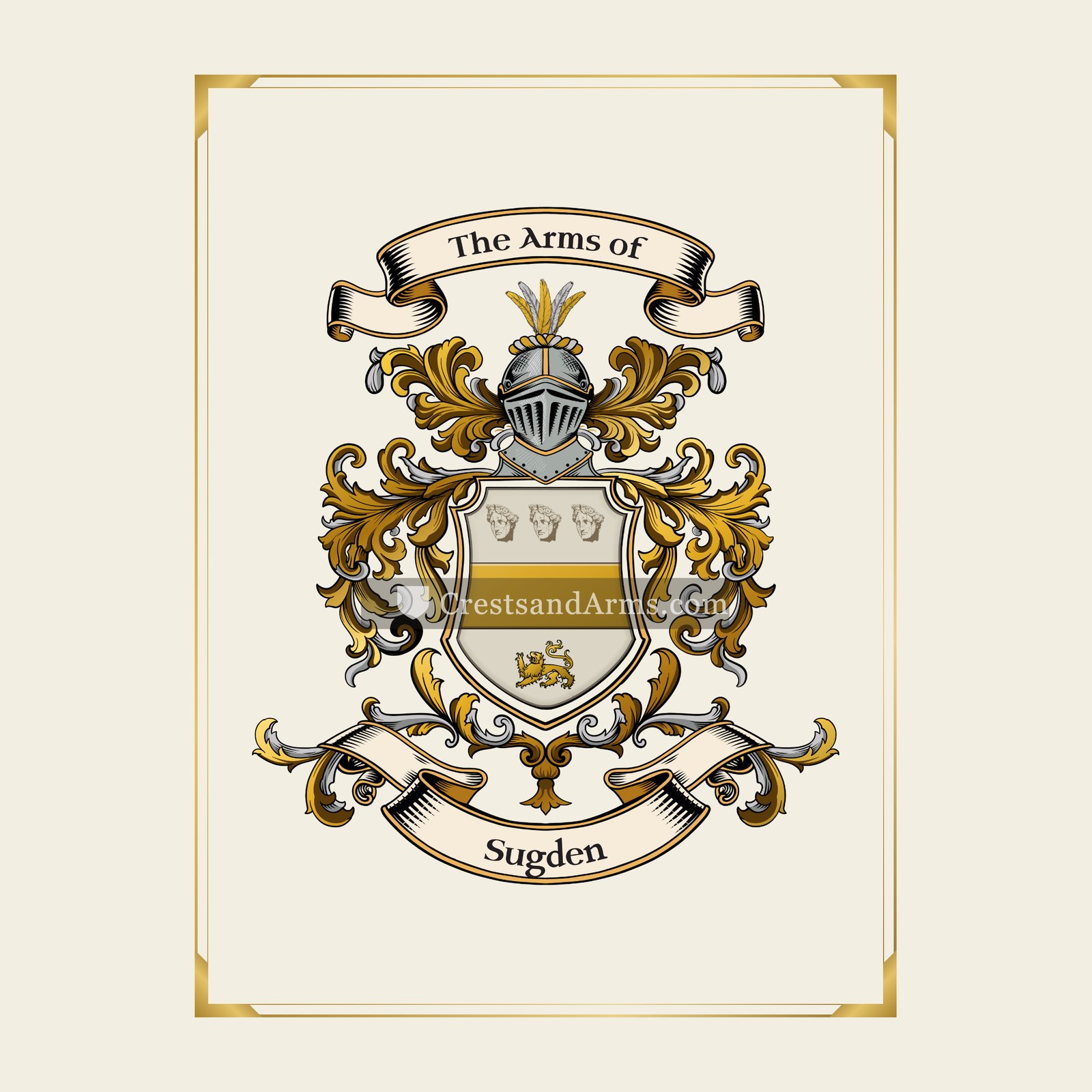 With gold border