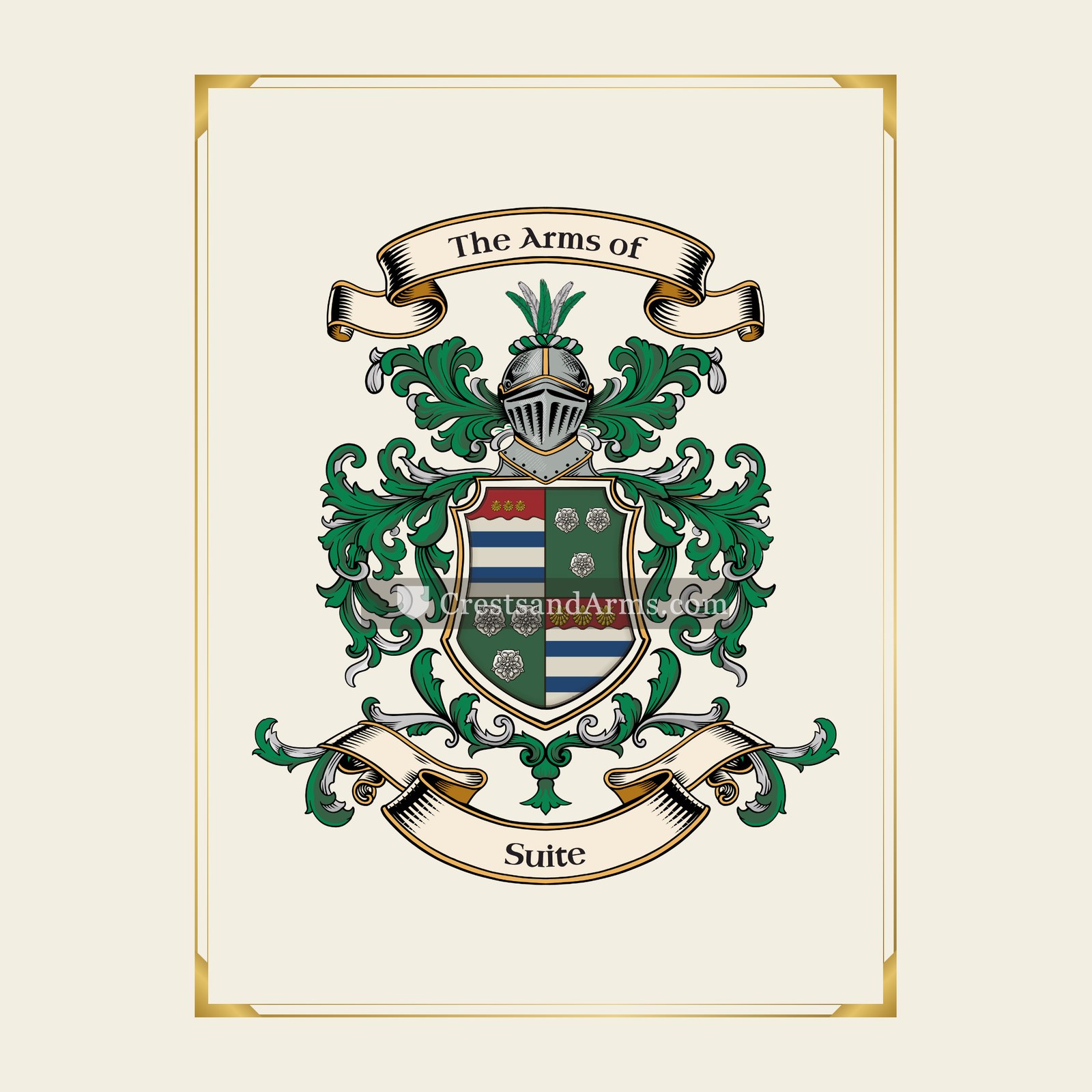 With gold border