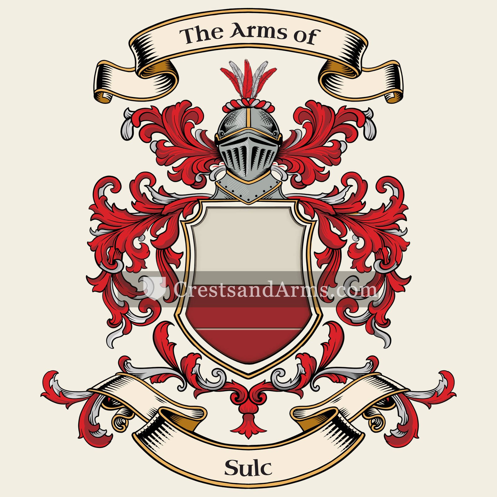 The Sulc coat of arms, drawn from the recorded blazon