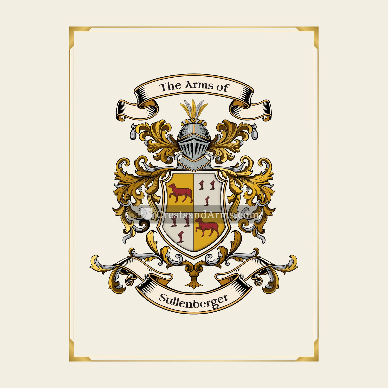 With gold border