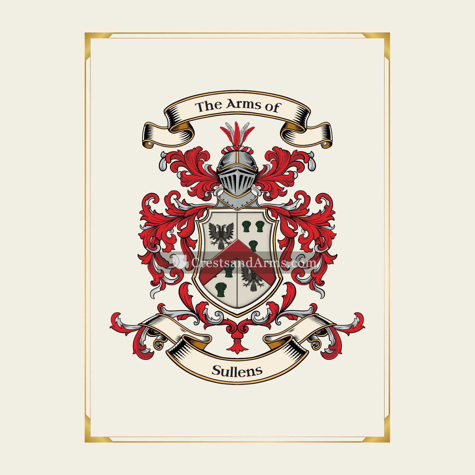 With gold border