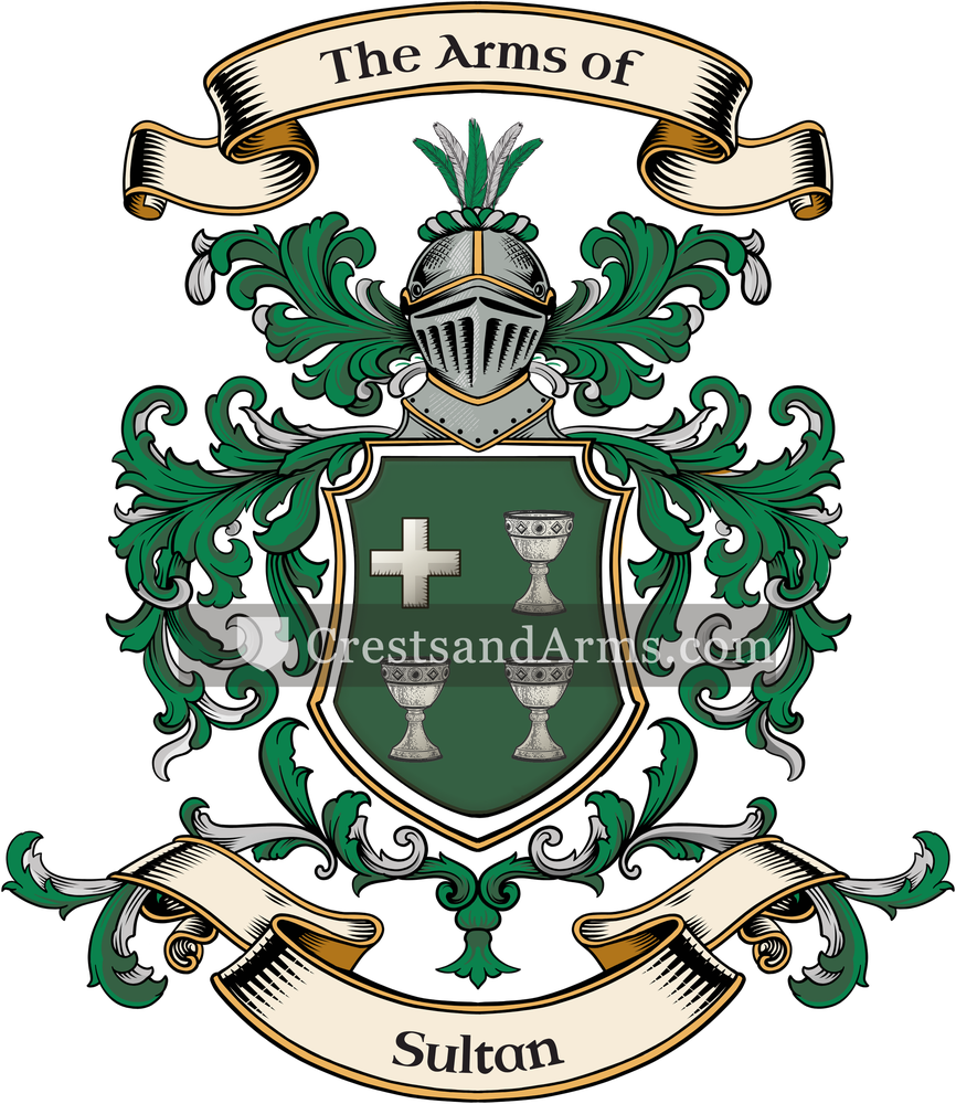 The Sultan coat of arms, drawn from the recorded blazon