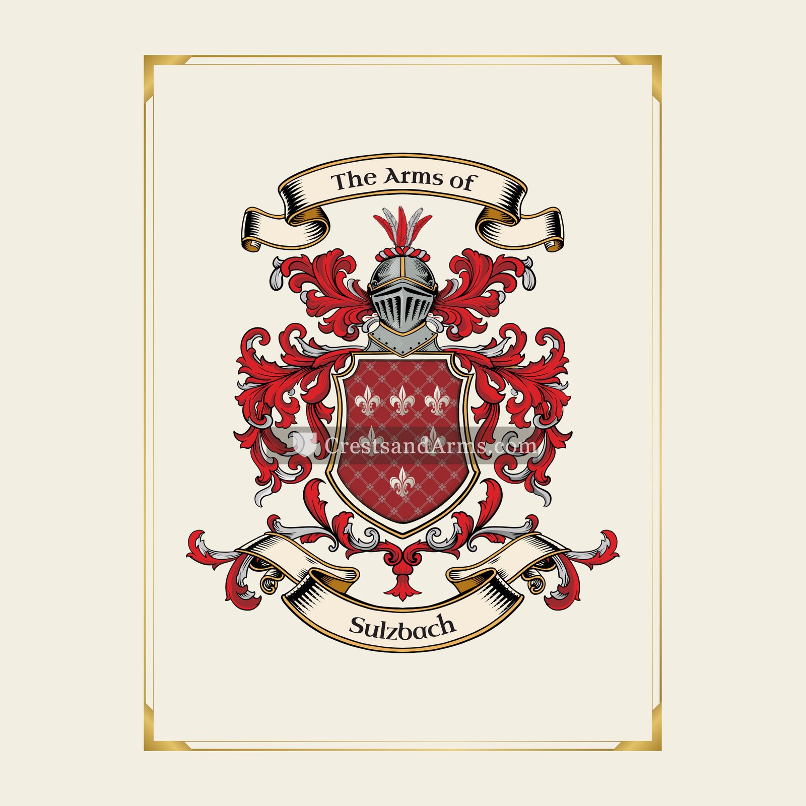 With gold border