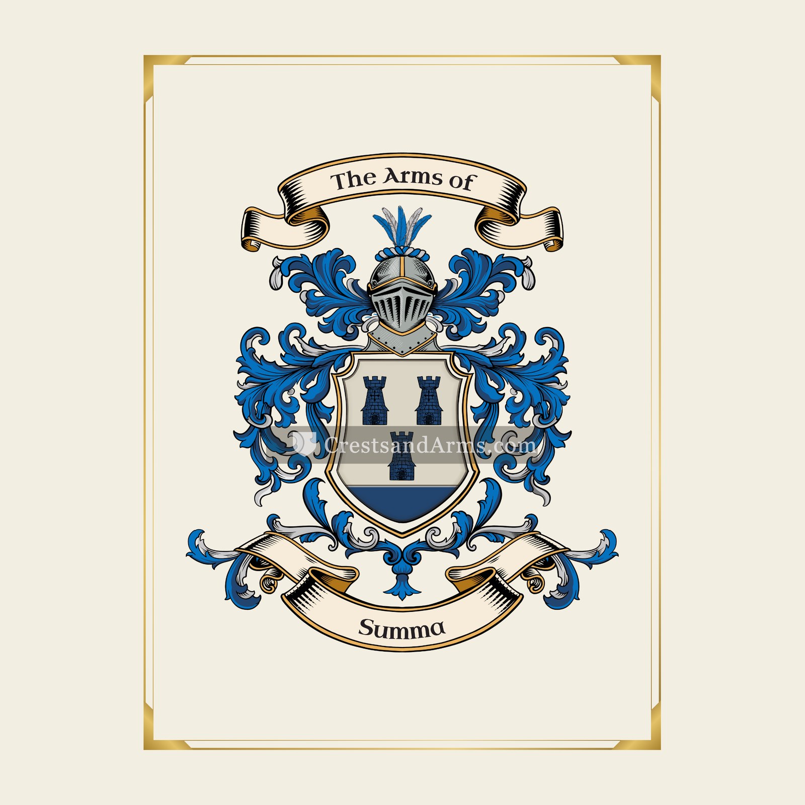With gold border