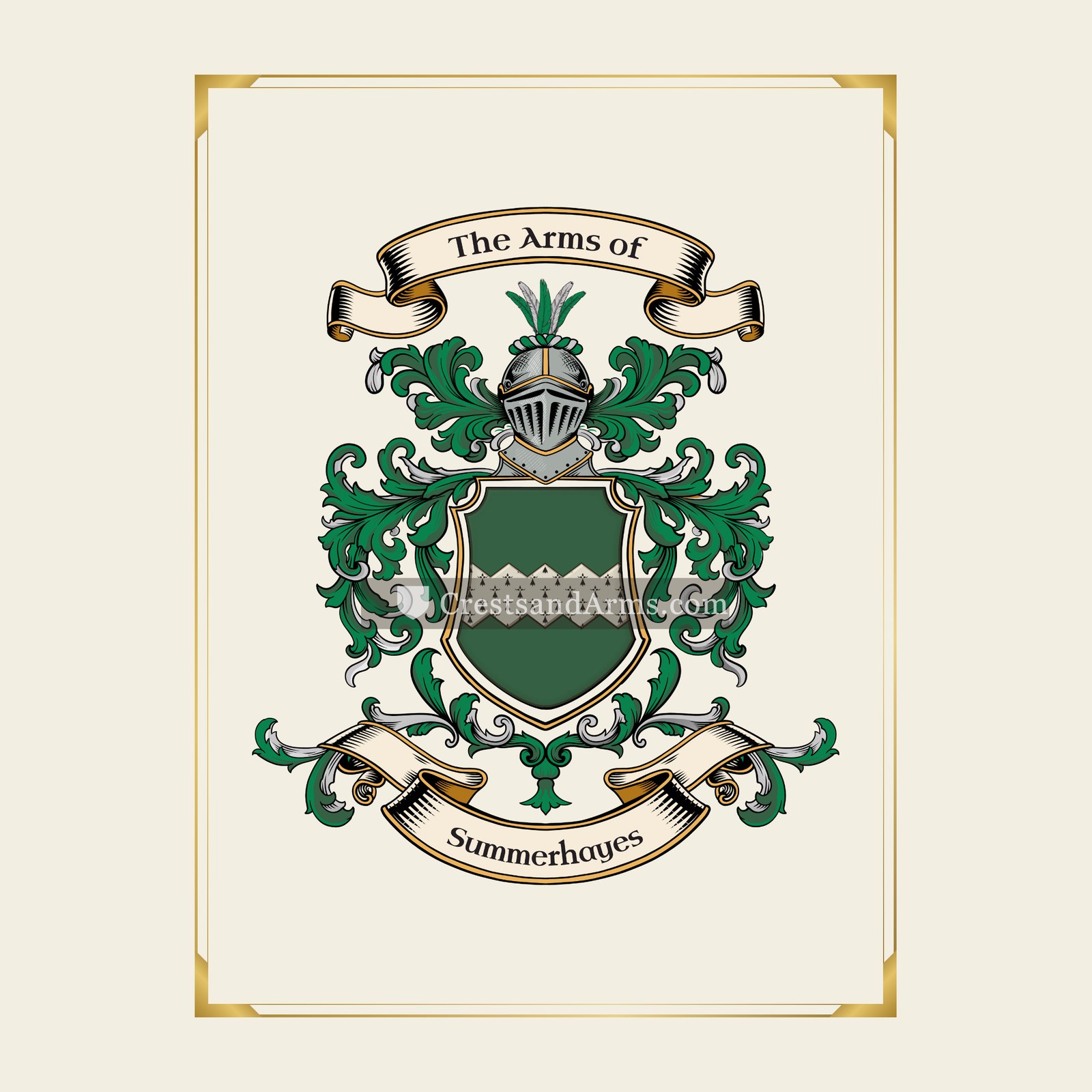 With gold border
