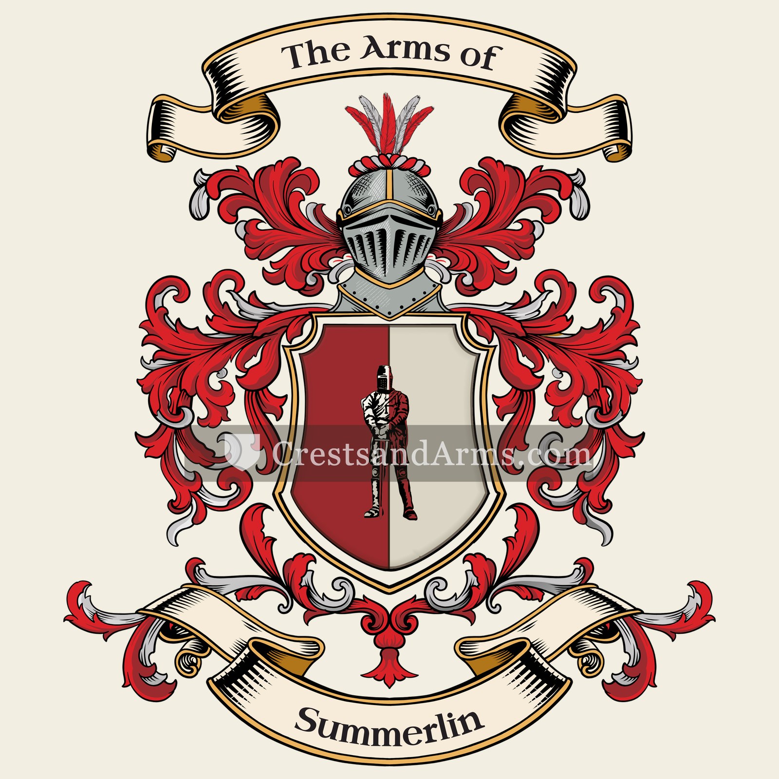 The Summerlin coat of arms, drawn from the recorded blazon